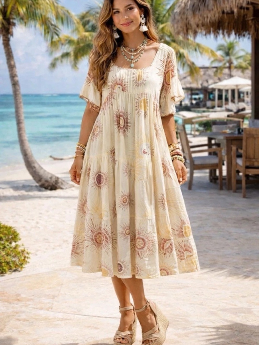 UO boho total eclipse midi dress☀️